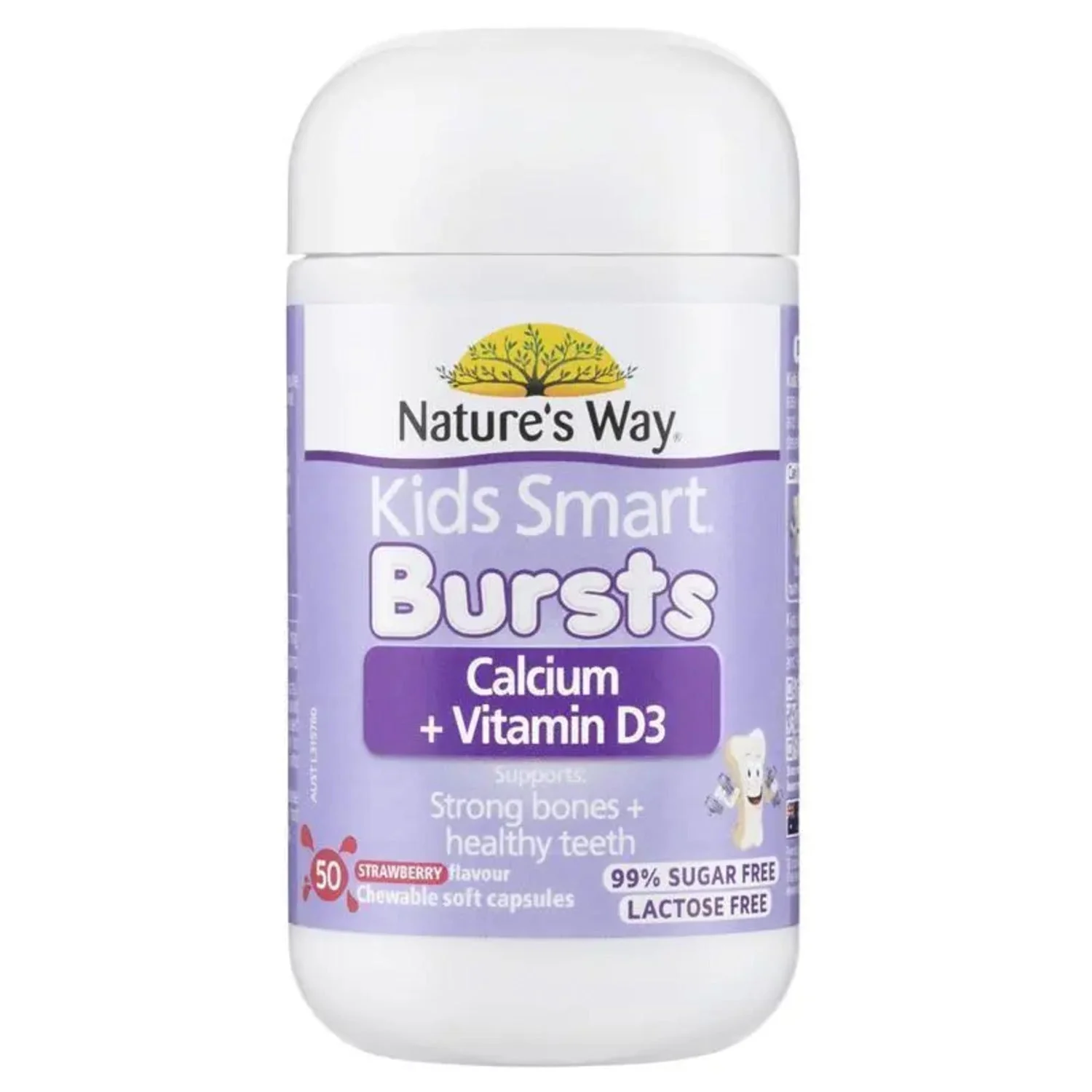 Nature's Way Kids Smart Calcium + Vitamin D3 50 Chewable Soft Capsules
