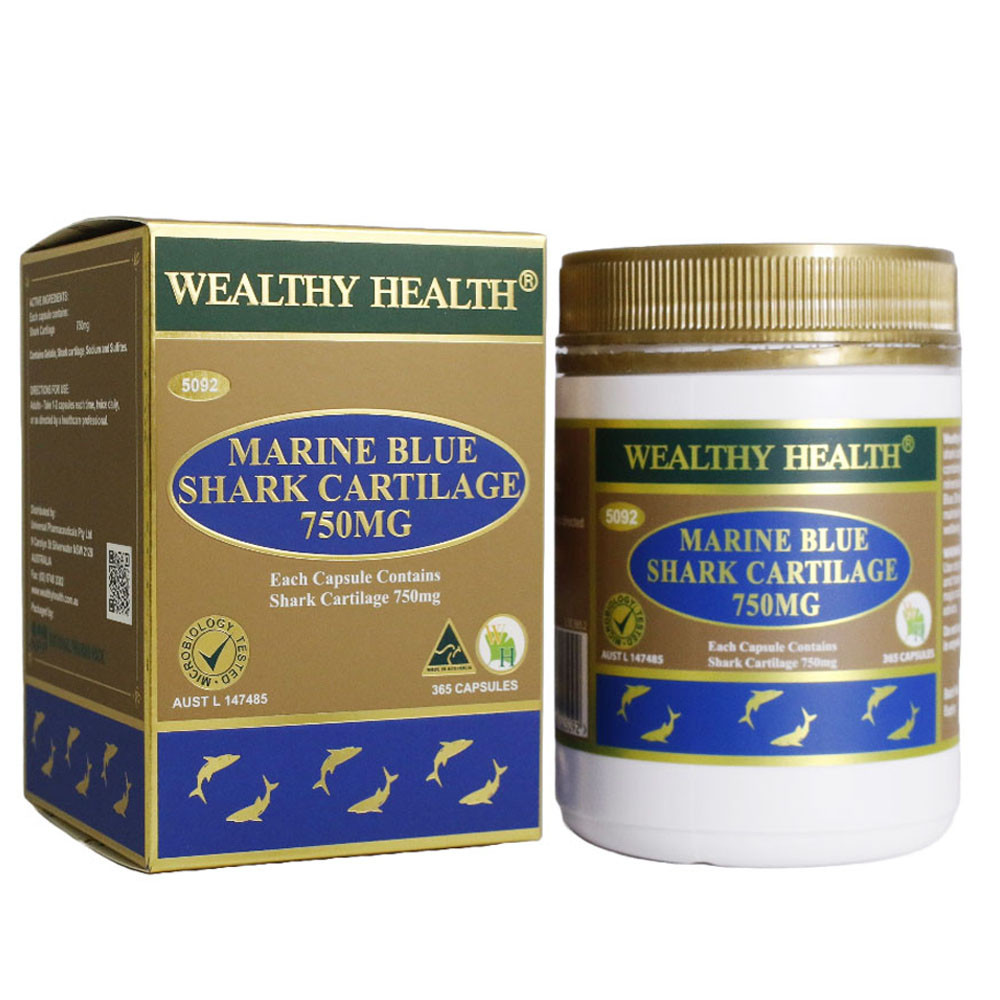 Wealthy Health Marine Blue Shark Cartilage 750mg 365 Capsule